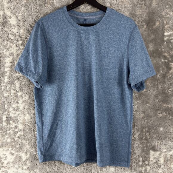 Lululemon Size M Minimalist Casual Shirt Blue Gray Short Sleeve Round Neck - Picture 1 of 7